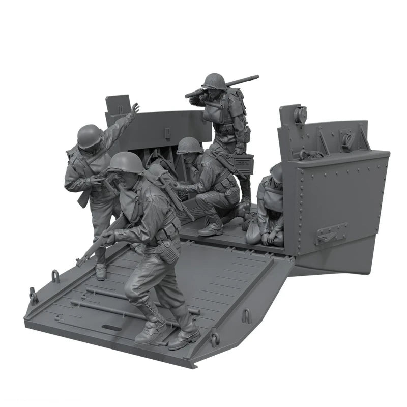 WWII Allied Soldiers Landing Craft Diorama 1/35 Resin Figure Set - 1/35 resin model view 2
