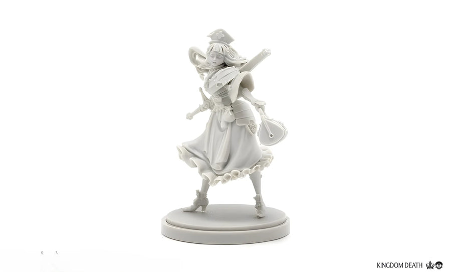 Fantasy Female Bard with Crossbow and Instrument 75mm Resin Figure Kit - resin model view 3