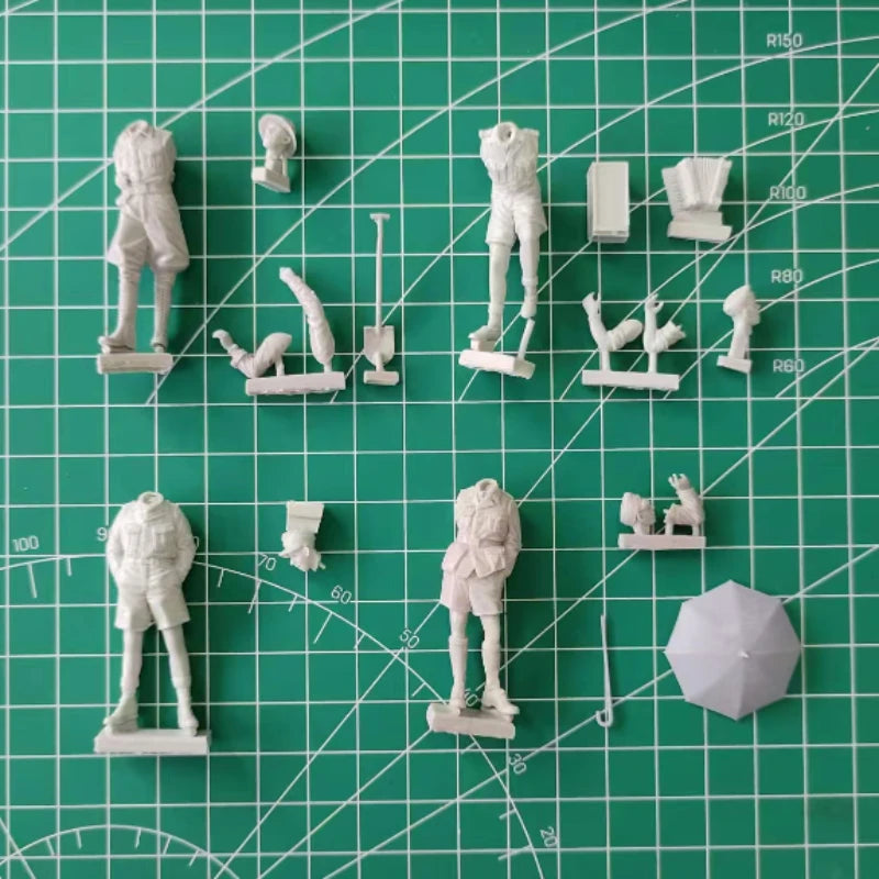 WWII German DAK Soldiers At Rest 1/35 Resin Figure Set - 1/35 resin model view 2