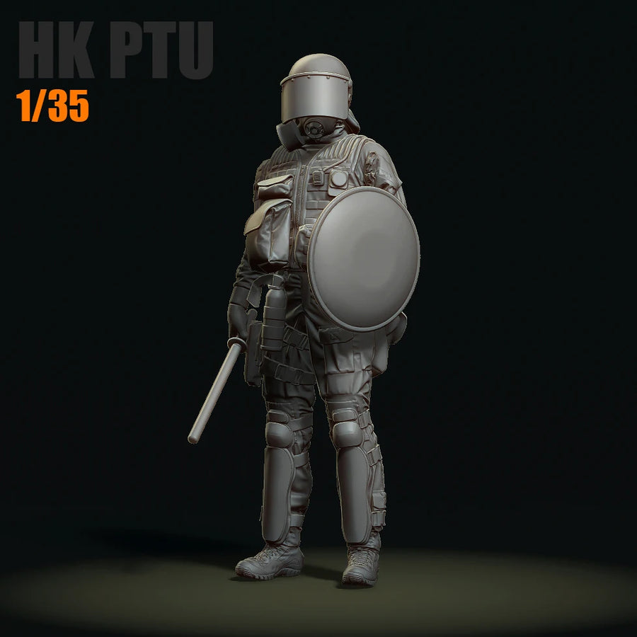 HK Police PTU Anti-Riot Officer 1/35 Resin Figure Kit - 1/35 resin model view 3