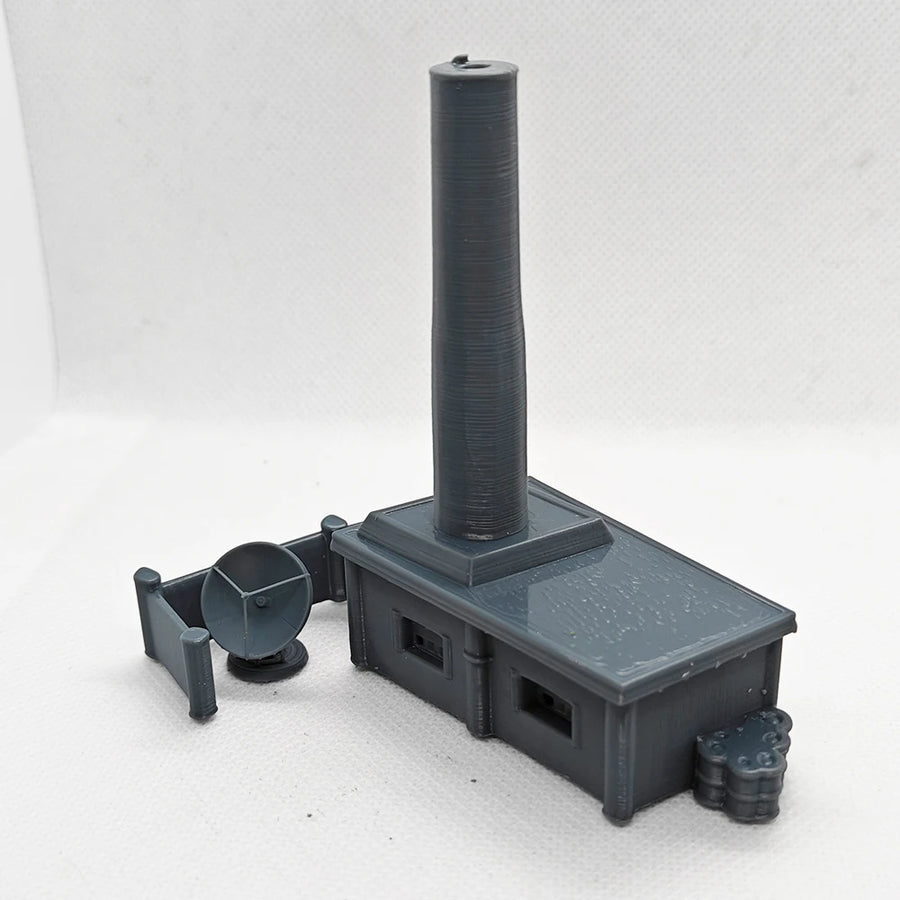 Small Boiler House with Tall Chimney 1/87 Scale Resin Kit - 1/87 resin model view 3