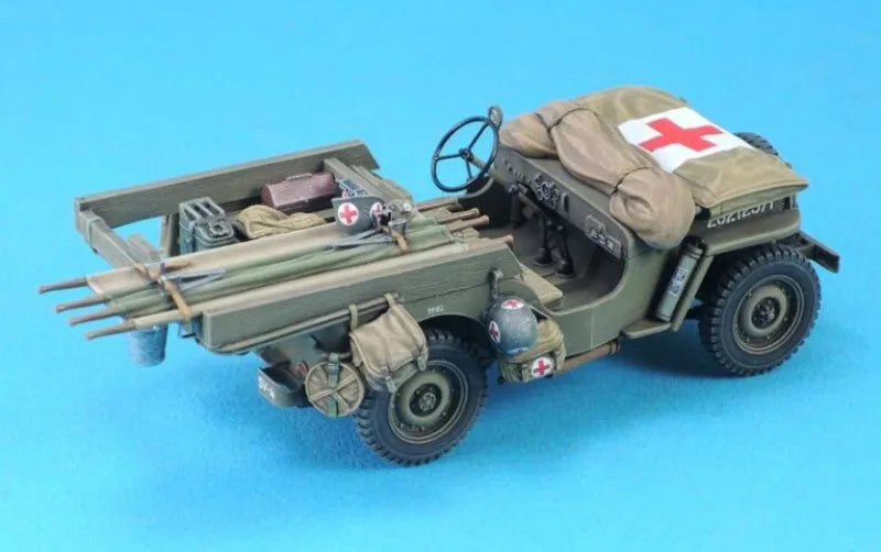 WWII US Military Ambulance Jeep 1/35 Resin Model Kit - 1/35 resin model view 3