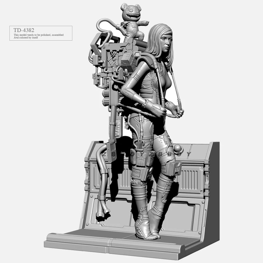 Apex Legends Catalyst Female Character with Robotic Companion 50mm Resin Figure Kit - resin model view 3
