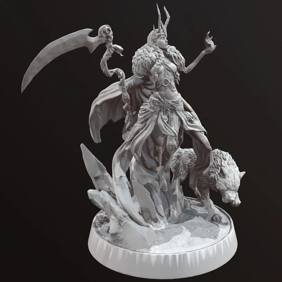 Demon Sorceress with Scythe 1/18 Resin Figure Kit - 1/18 resin model view 3