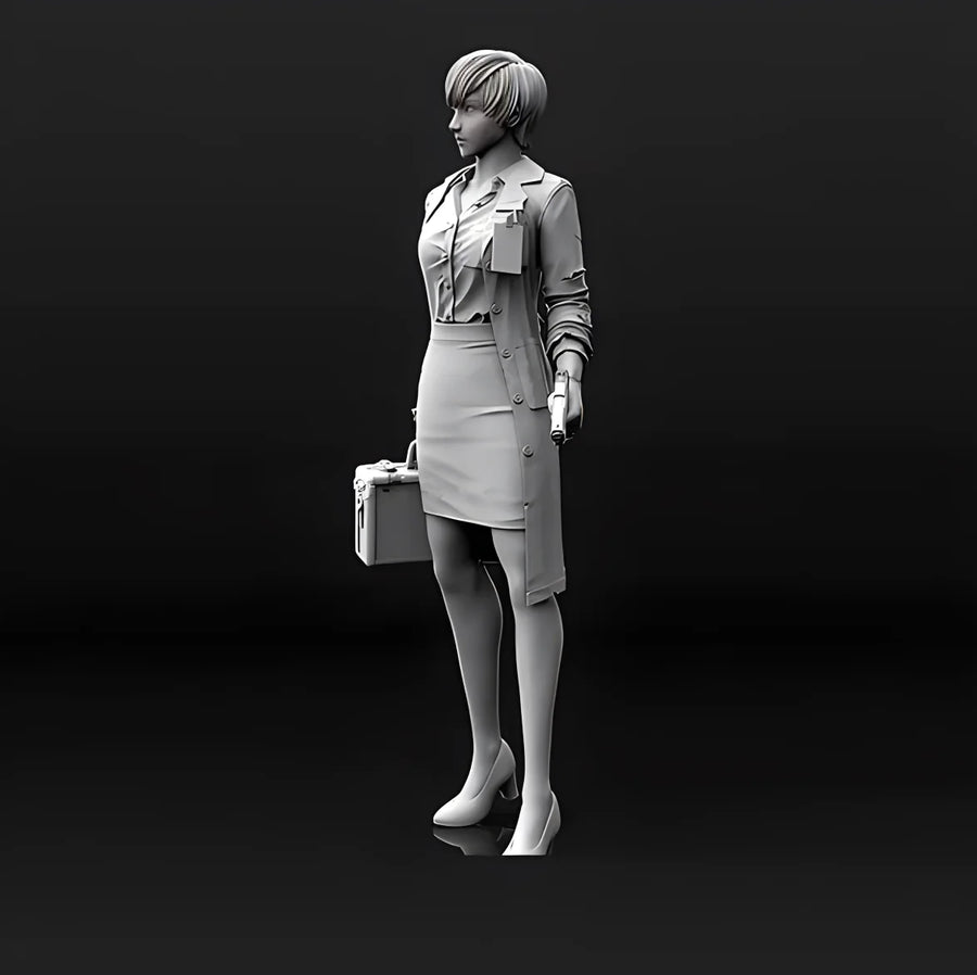 Modern US Female FBI Agent 1/35 Resin Figure Kit - 1/35 resin model view 2