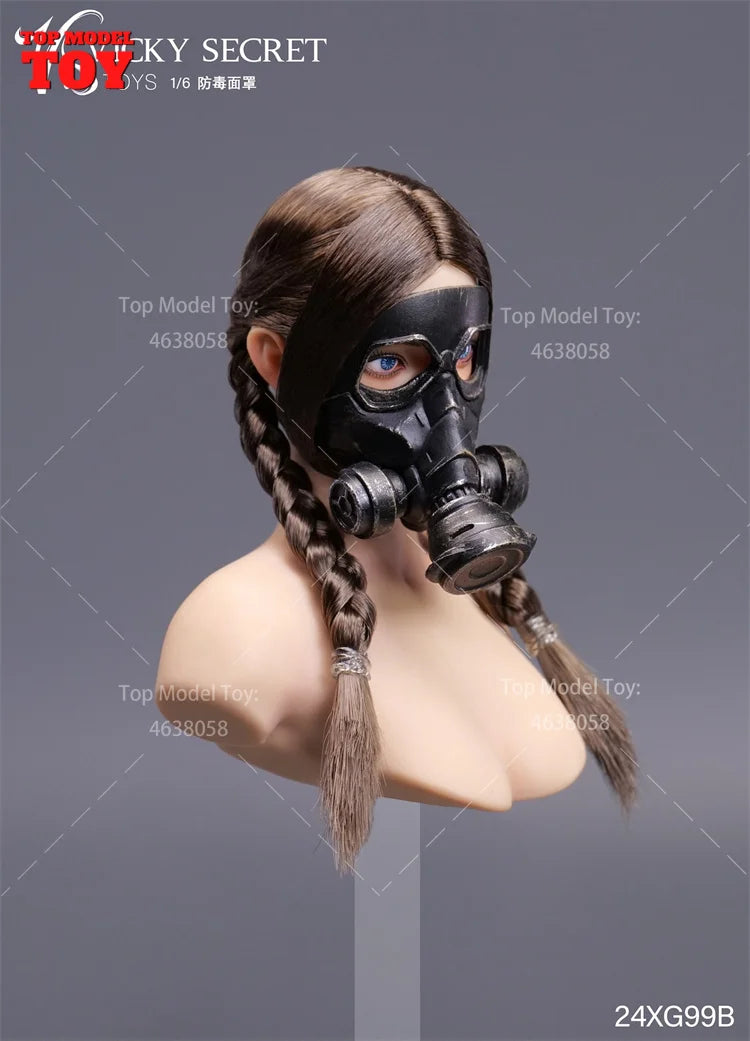 Post-Apocalyptic Female Soldier Gas Mask 1/6 Resin Bust Kit - 1/6 resin model view 2