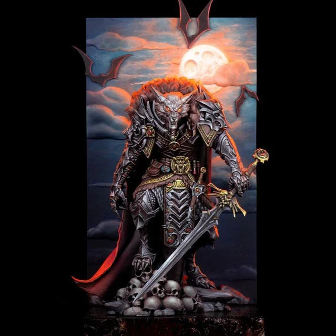 Demon Warlord with Flaming Sword 1/24 Resin Figure Kit - 1/24 resin model view 4