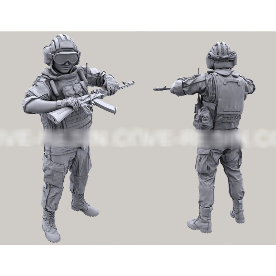 Sci-Fi Futuristic Armored Vehicle Turret with 2 Crew Figures 1/35 Resin Kit - resin model view 3