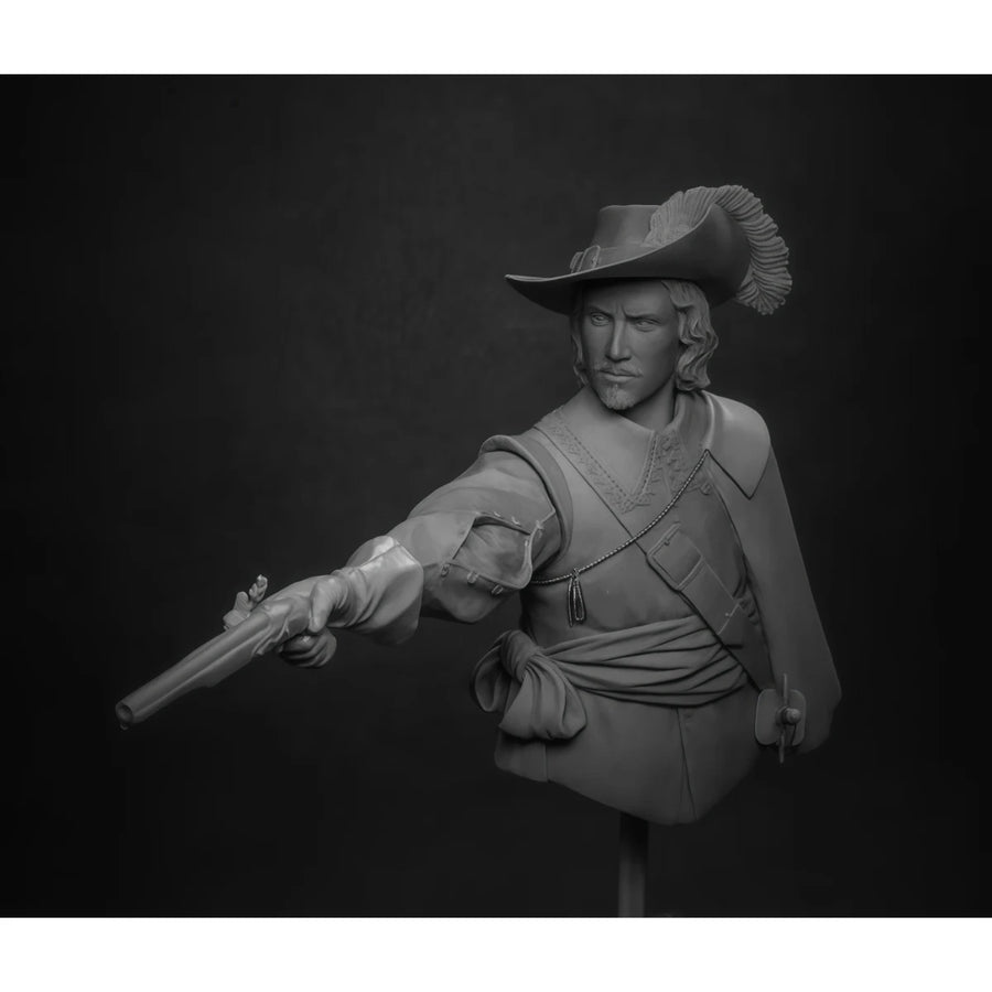 18th Century Musketeer Officer 1/10 Resin Bust - 1/10 resin model view 3