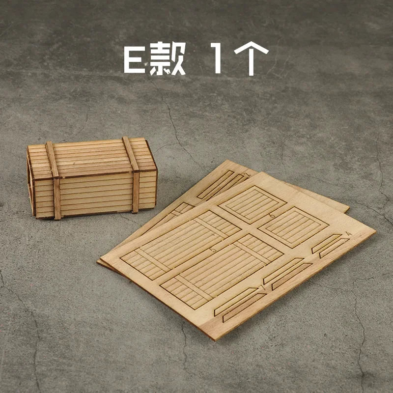 Wooden Storage Box with Pallets Resin Model Kit 1/35 Scale - 1/35 resin model view 4