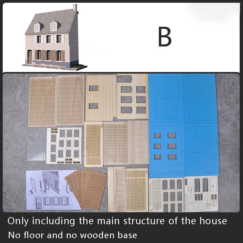 European Cafe Building House A&B 1/35 Resin Terrain Diorama Kit - 1/35 resin model view 5