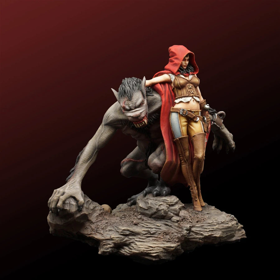 Werewolf Queen with Red Cloak 54mm Resin Figure Kit - 54mm resin model view 2