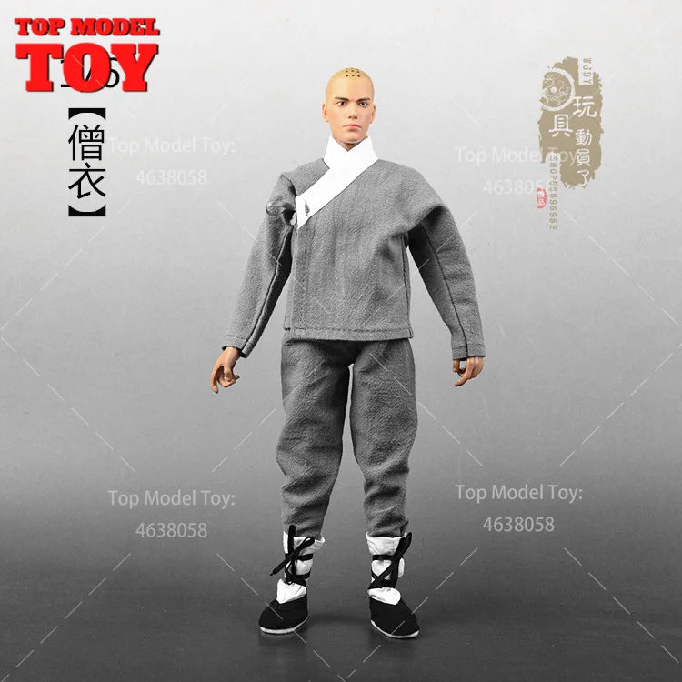Ancient Shaolin Monk in Gray Robes 1/6 Scale Resin Figure Kit - 1/6 resin model view 2