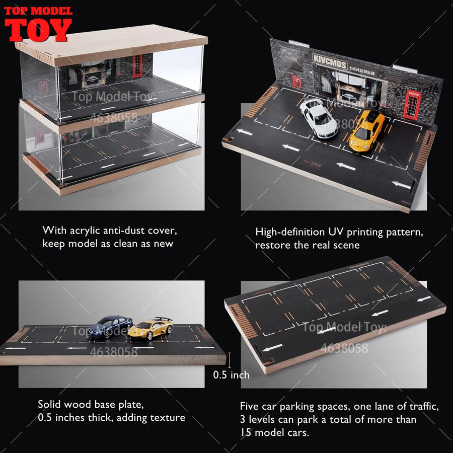 Three-Story Urban Parking Garage 1/64 Resin Display Diorama - 1/64 resin model view 6