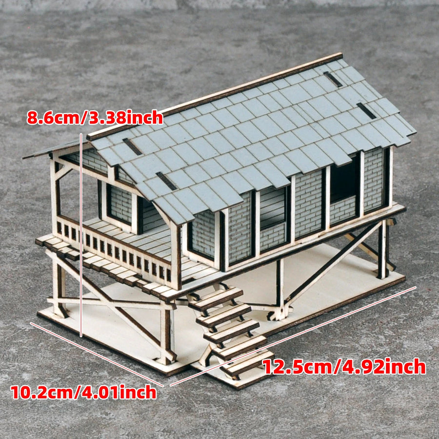 Wild West Town Building Collection Wooden Laser Cut Diorama Kit - resin model view 3