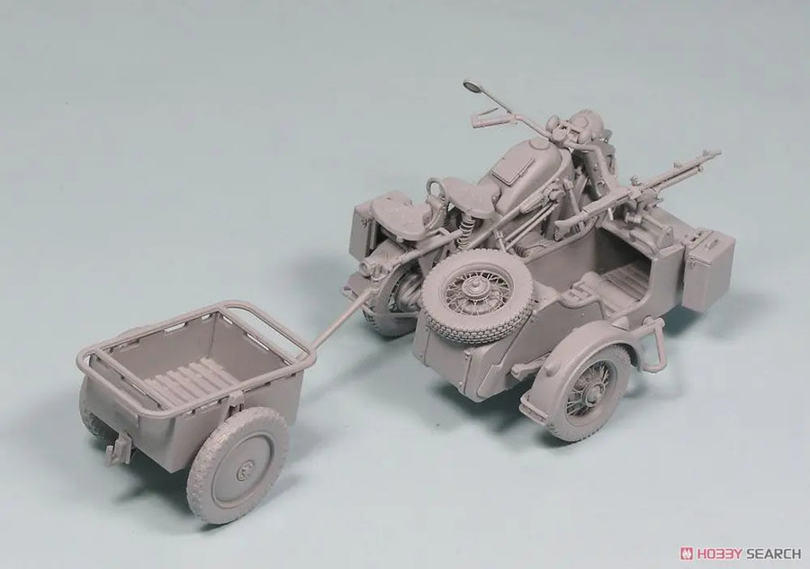 WWII German Zündapp KS750 Motorcycle with Sidecar 1/35 Resin Kit - 1/35 resin model view 6