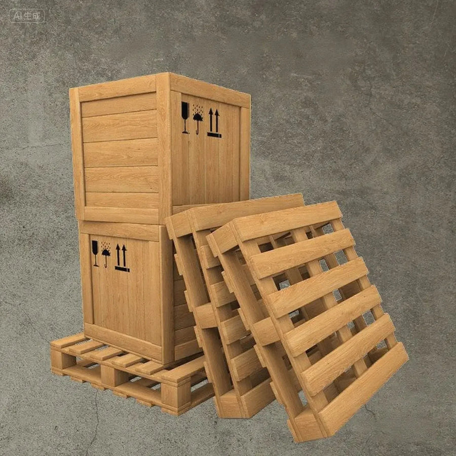 Wooden Storage Box with Pallets Resin Model Kit 1/35 Scale - 1/35 resin model view 2