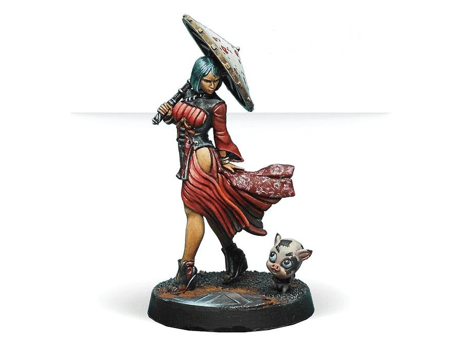 Imperial Judge Dragon Girl with Parasol 28mm Resin Figure Kit - 28mm resin model view 3