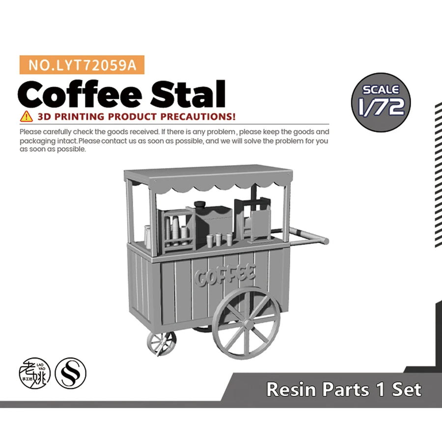 Coffee Stall Factory Building 1/87 Scale Resin Model Kit - 1/87 resin model view 3
