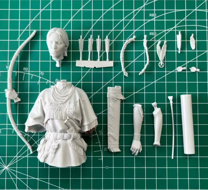 Native American Woman Archer with Bow 1/10 Resin Bust - 1/10 resin model view 5