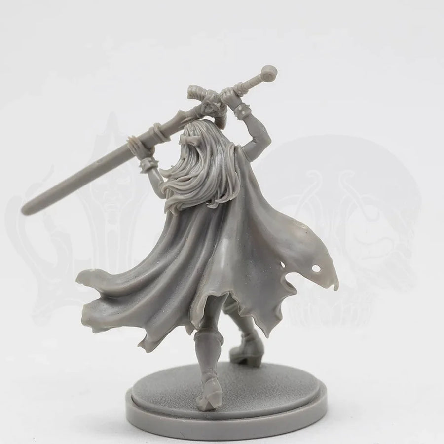 Fantasy Female Warrior with Cape 30mm Resin Figure - 30mm resin model view 3