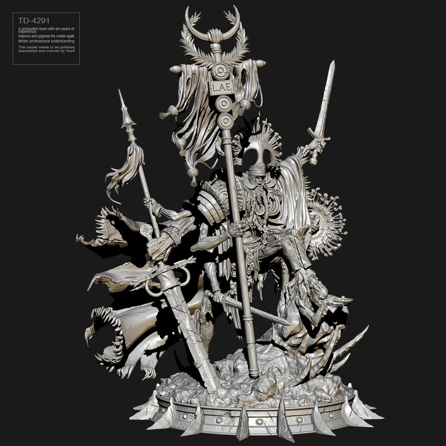 Chaos Warlord with Winged Crown Resin Figure Kit 60mm - 60mm resin model view 4