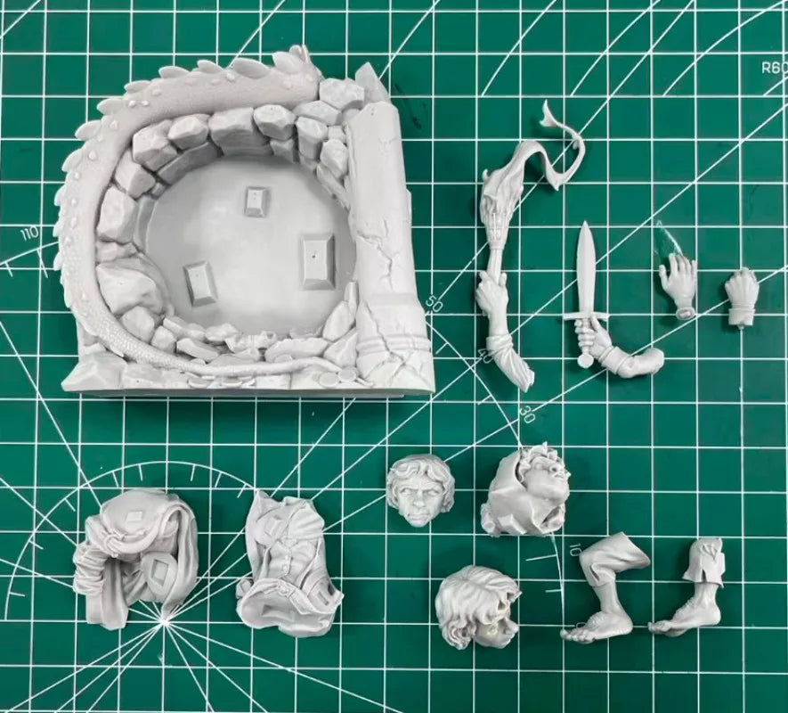 Fantasy Dwarf Warriors with Dragon Shield 80mm Resin Figure - 80mm resin model view 6