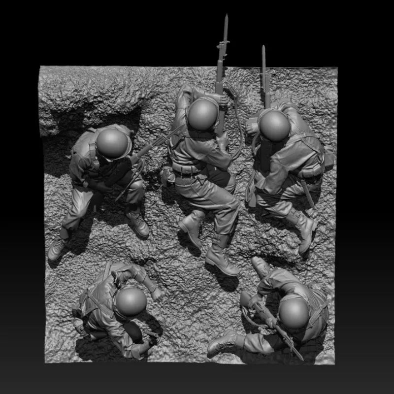 WWI Trench Assault Squad 1/35 Resin Figure Diorama Set - 1/35 resin model view 4