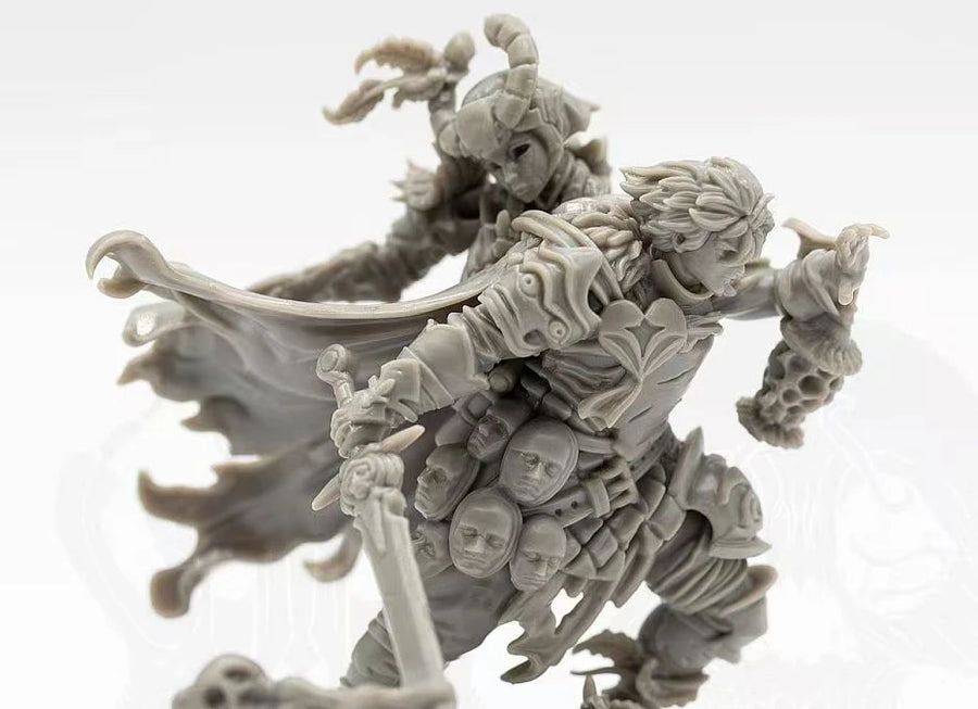 Fantasy Dark Warrior Single Figure with Soul-Trapped Armor 75mm Resin Kit - resin model view 3