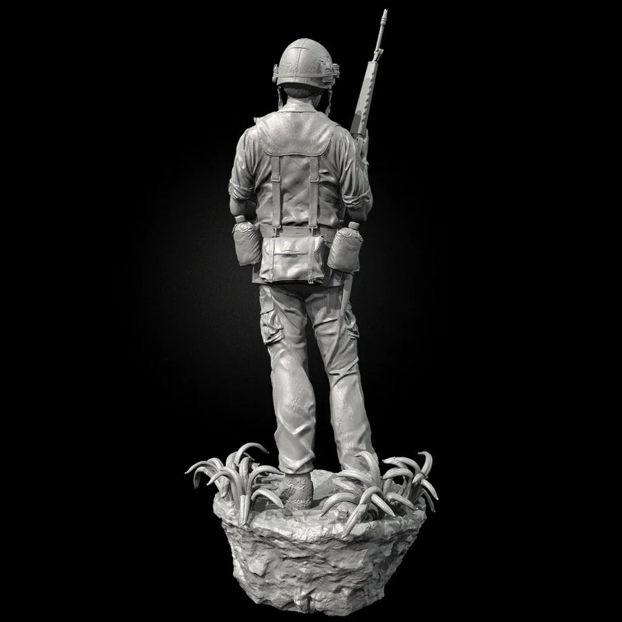 Vietnam War Soldier with Rifle 50mm Resin Figure Kit - 50mm resin model view 4