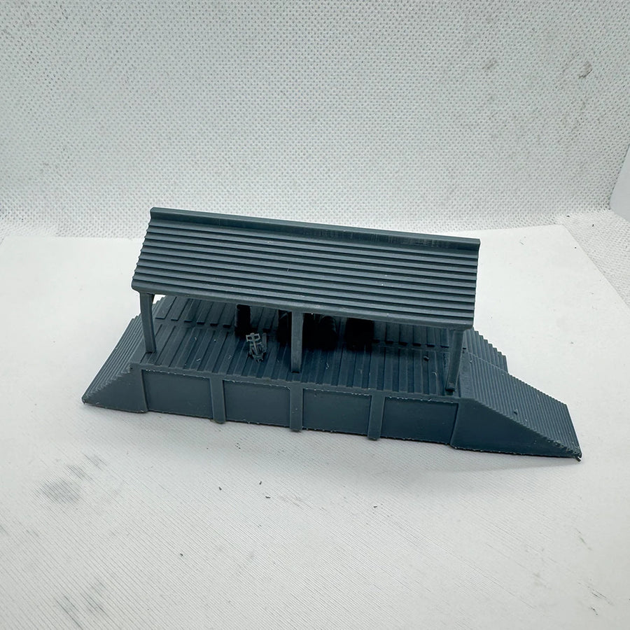 Railway Station Shed & Loading Dock 1/220 Resin Model Kit - 1/220 resin model view 4