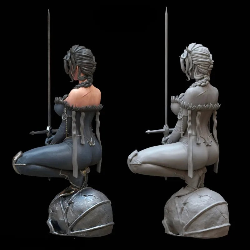 Female Steampunk Warrior 1/24 Resin Figure Kit - 1/24 resin model view 4