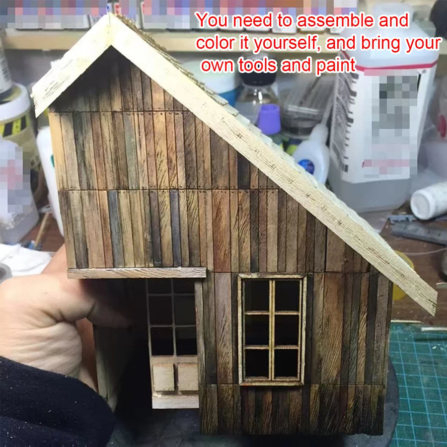 Log Cabin Country House 1/35 Resin Terrain Diorama Kit - 1/35 resin model view 4