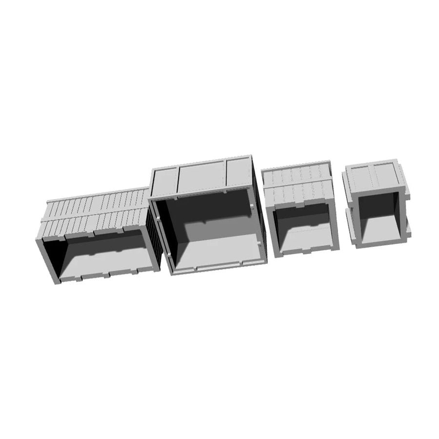 Factory Building Railroad Terrain Accessory Resin Diorama Kit Set - unpainted resin model kit