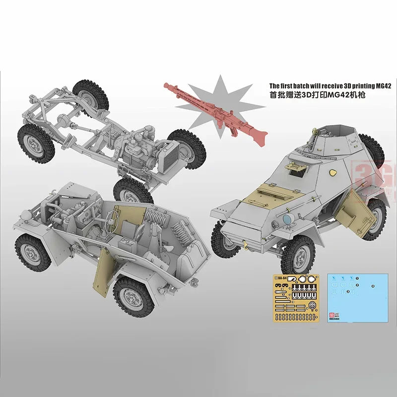 WWII German BA-64B(r) Light Armored Car 1/35 Resin Model Kit - 1/35 resin model view 3