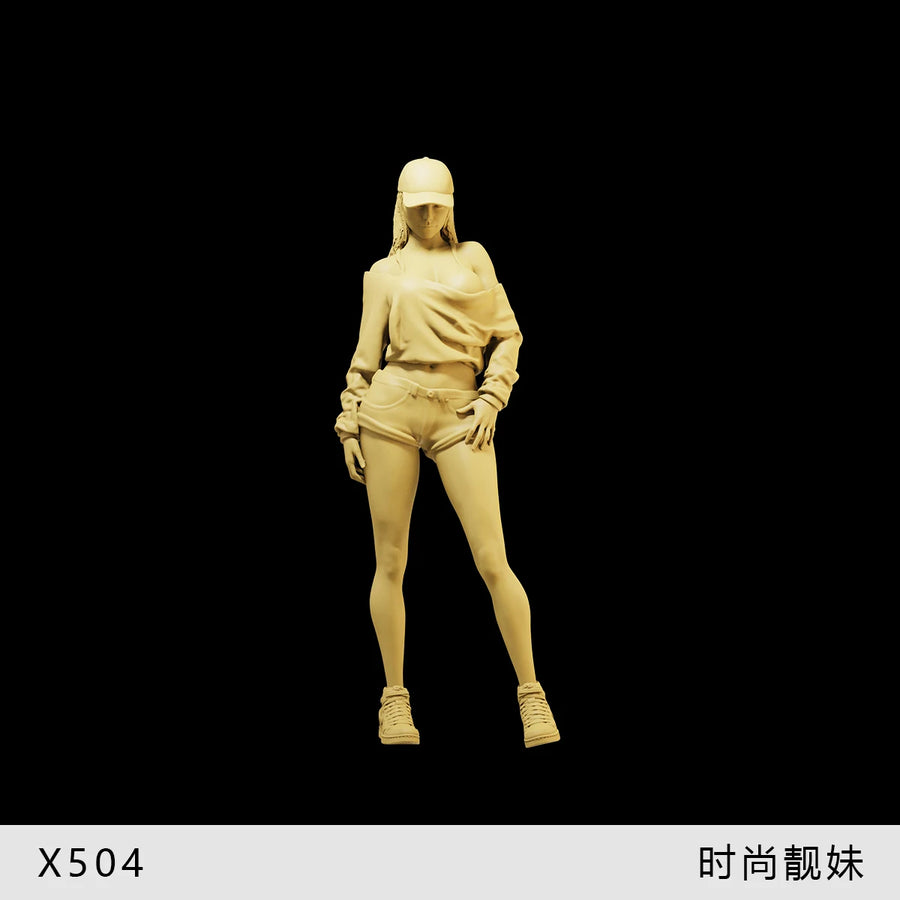 Modern Casual Female Figures Set of 5 28mm Resin Figure Kit - resin model view 3