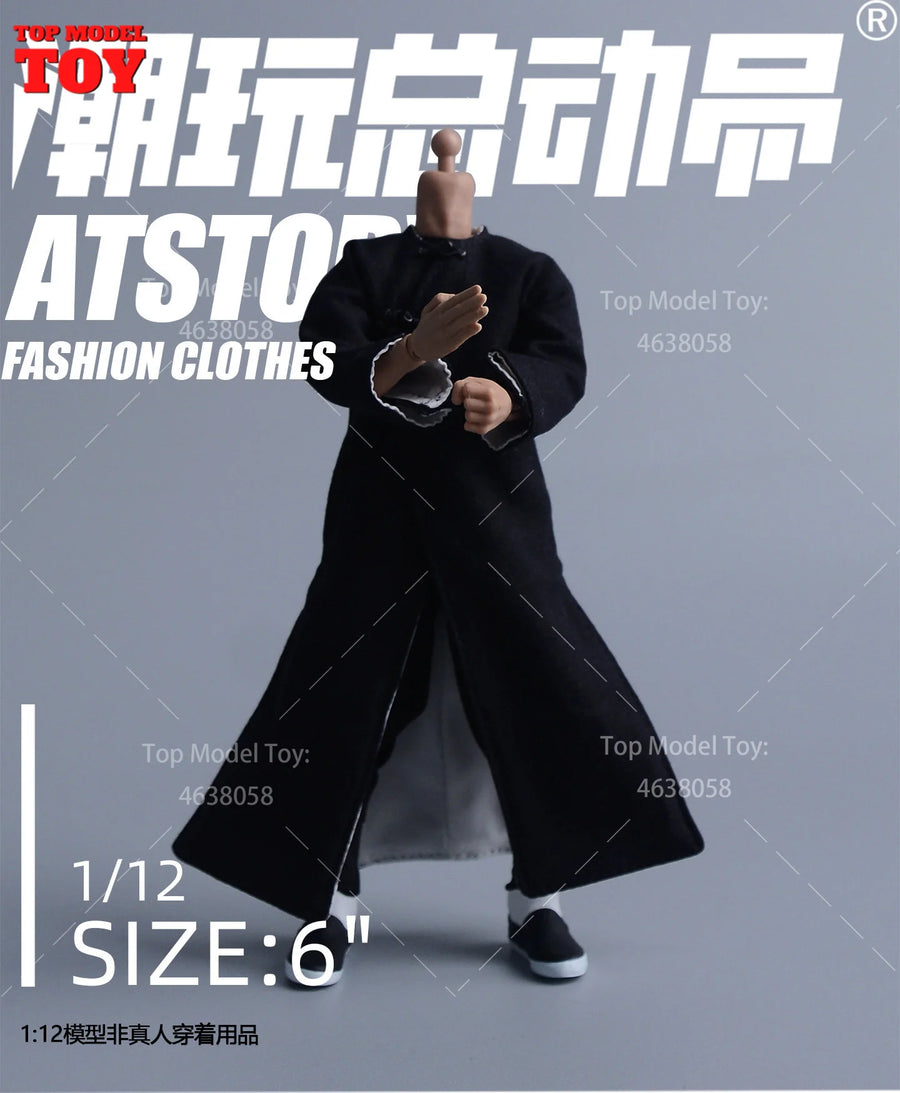 Chinese Martial Arts Long Robe Clothing Set of 3 for 1/12 Scale Action Figures - resin model view 4
