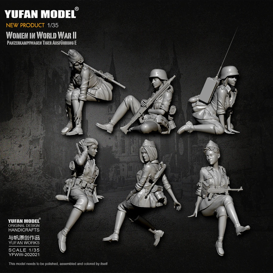 WWII Women Panzerampfwagen Tiger Ausf.E 1/35 Resin Diorama Kit - 1/35 resin model view 3