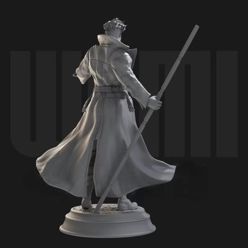 Fantasy Male Warrior with Staff 1/24 Scale Resin Figure Kit - resin model view 3