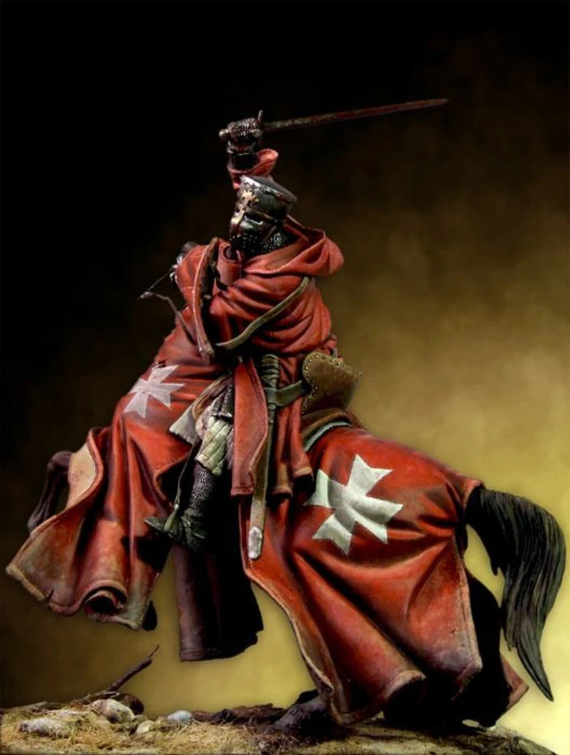Medieval Knight Templar on Horseback 90mm Resin Figure - 90mm resin model view 2