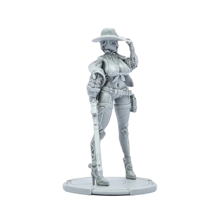 Cowgirl Bounty Hunter with Rifle 75mm Resin Figure - 75mm resin model view 2