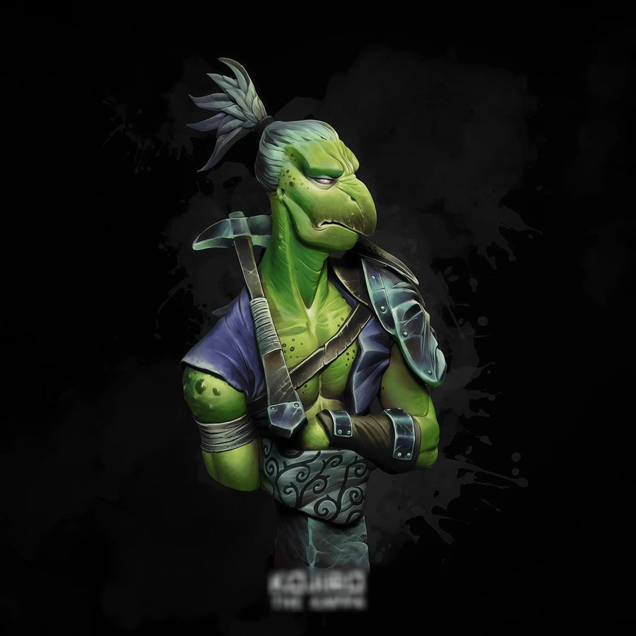 Crow Orc Warrior with Spear 1/35 Scale Resin Bust Kit - 1/35 resin model view 2