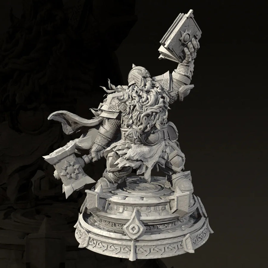 Dwarf Warrior with Axe & Tome 65mm Resin Figure Kit - 65mm resin model view 2