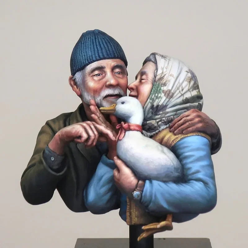 Old Man with Duck 1/12 Scale Resin Bust Figure - 1/12 resin model view 2