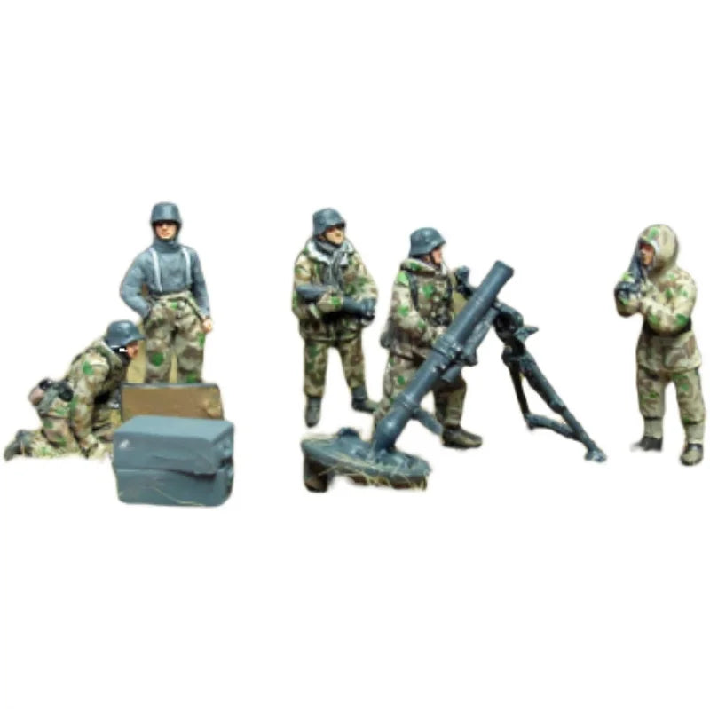 WWII Winter Mortar Team 4-Figure Set 1/72 Resin Kit - 1/72 resin model view 2
