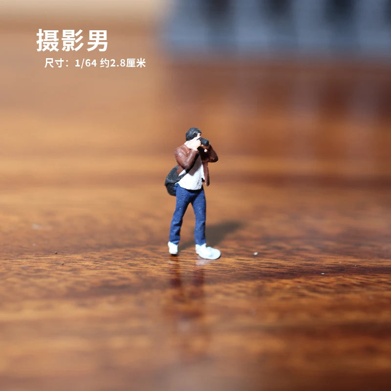 Gray Hoodie Man Standing 1/64 Resin Miniature Figure - 1/64 resin model view 3