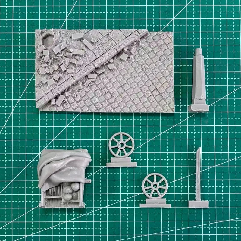 Medieval Cart Diorama Base 1/35 Resin Model Kit - 1/35 resin model view 3