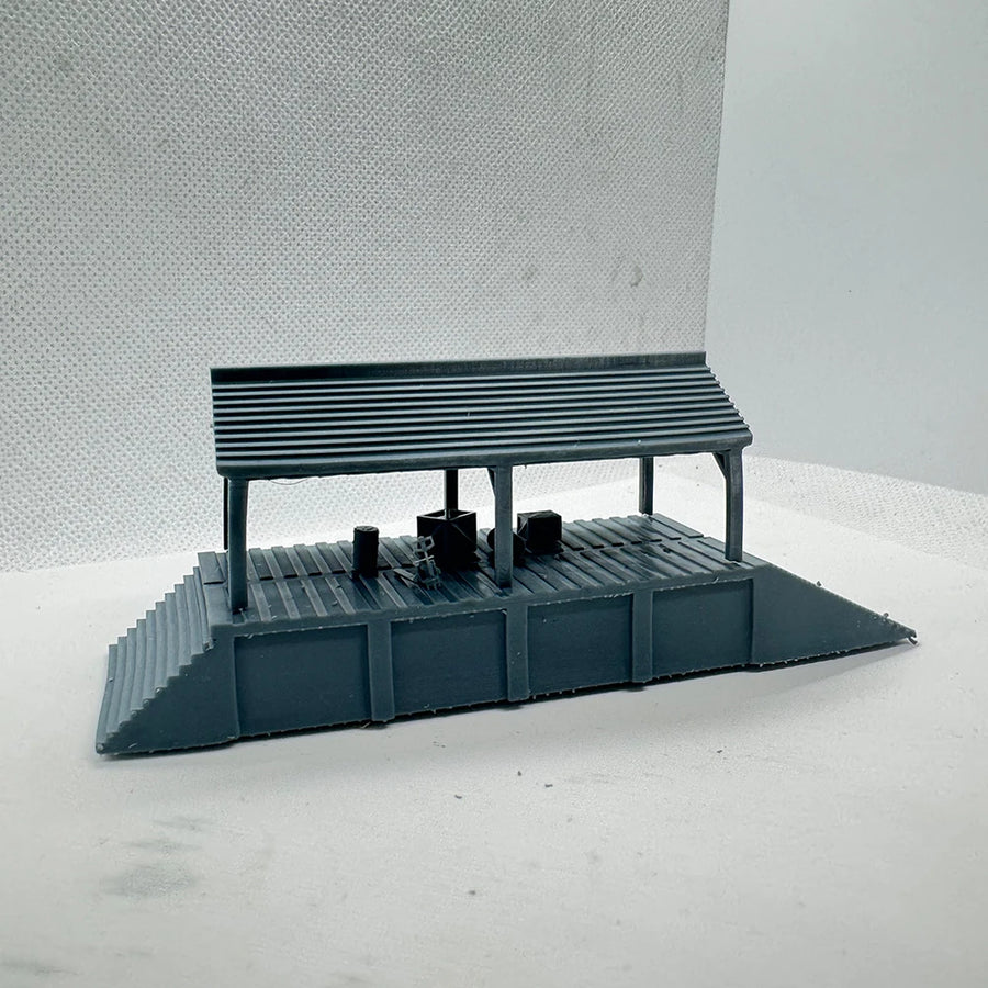 Railway Station Shed & Loading Dock 1/220 Resin Model Kit - 1/220 resin model view 2