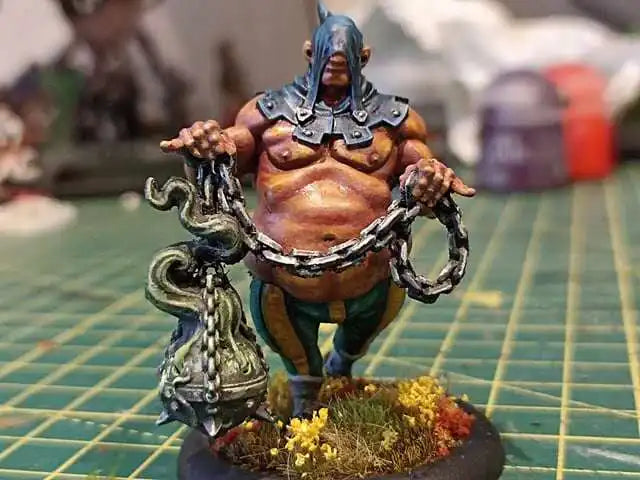 Fantasy Ogre Brute with Spiked Flail and Chains 75mm Resin Figure Kit - resin model view 3