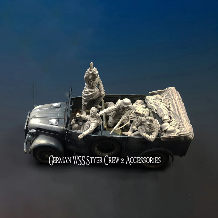 WWII German M.SS Styer Crew 1/35 Resin Diorama Kit - 1/35 resin model view 3